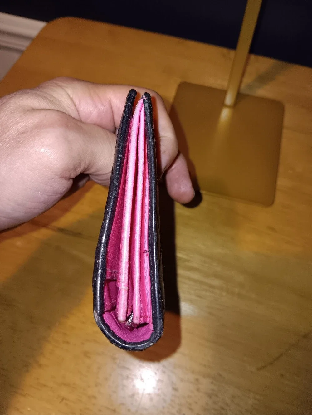 Chanel CC Cambone Leather Pink Interrior Fold Wallet